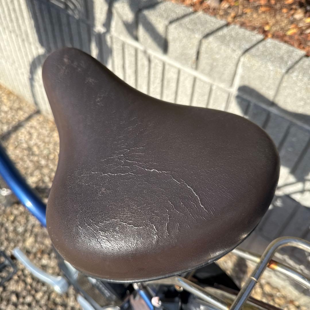 パナソニック 26インチ 電動アシスト, シティタイプ 青色 前後バスケット付き