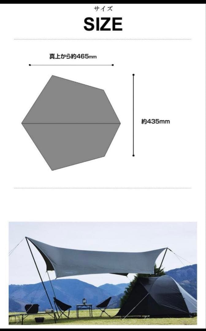 オマケつき！VISION PEAKS Hexa Terp Crow タープ