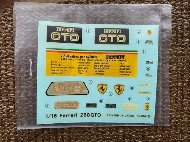 1/16 フジミ フェラーリ 288GTO