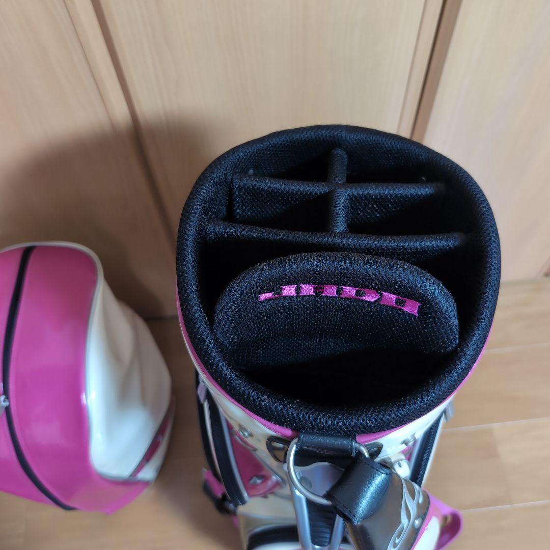 ホワイト/ピンク キャディバッグ