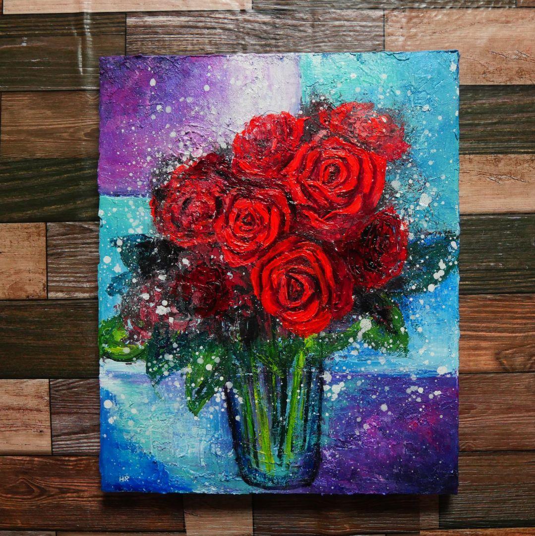 油絵 油彩 絵画 【薔薇】