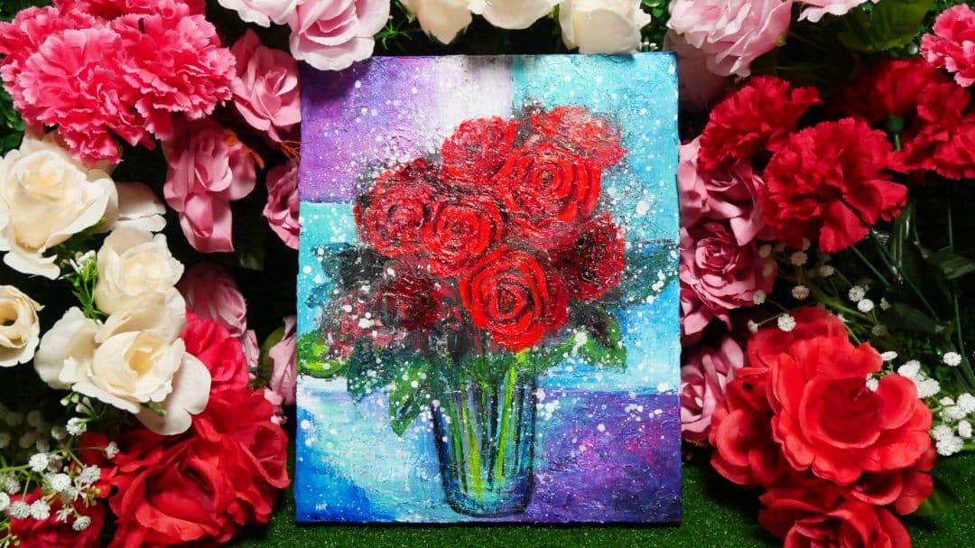 油絵 油彩 絵画 【薔薇】