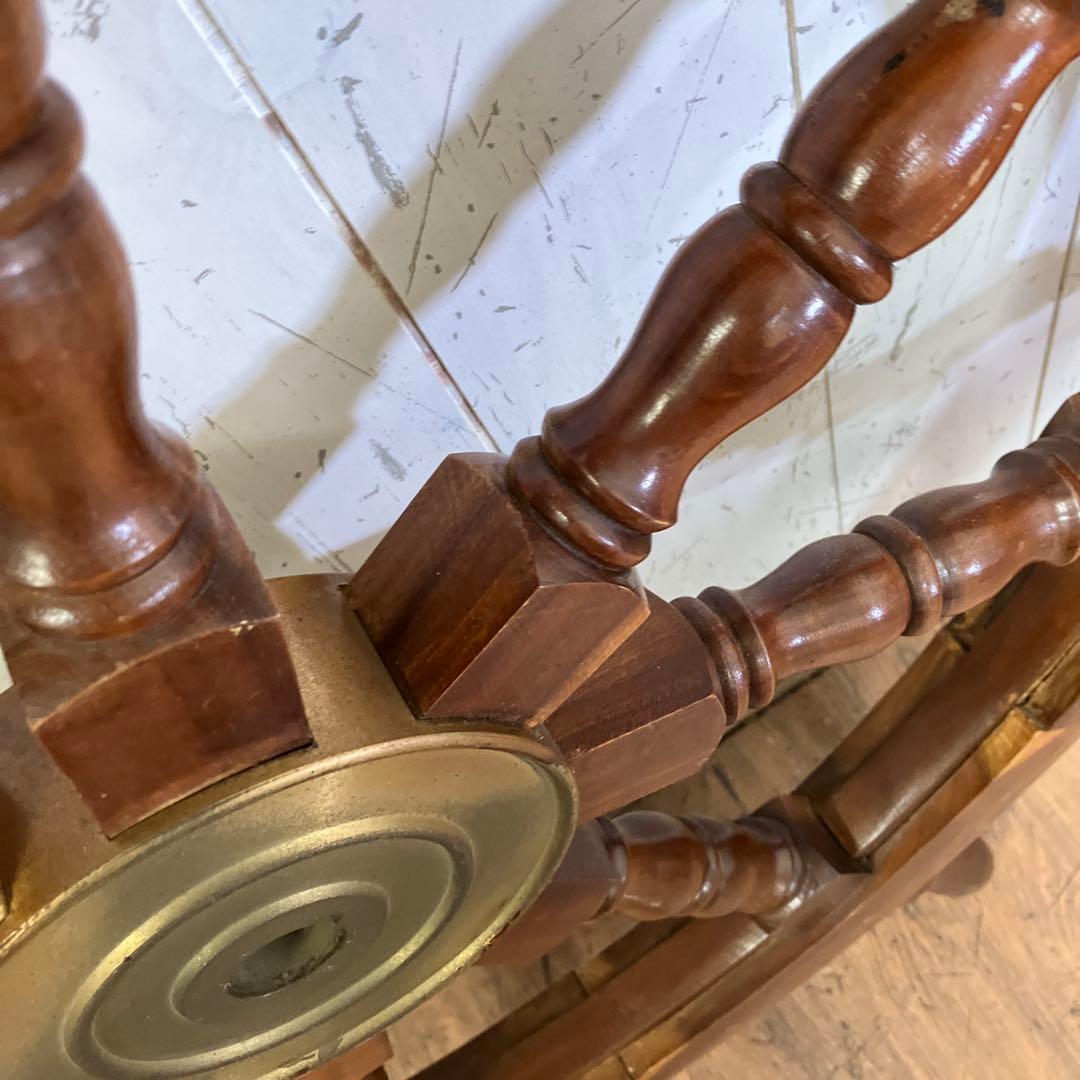 A-1 木製 船の舵輪 8本ハンドル マリンインテリア 操舵輪 ラット ハンドル