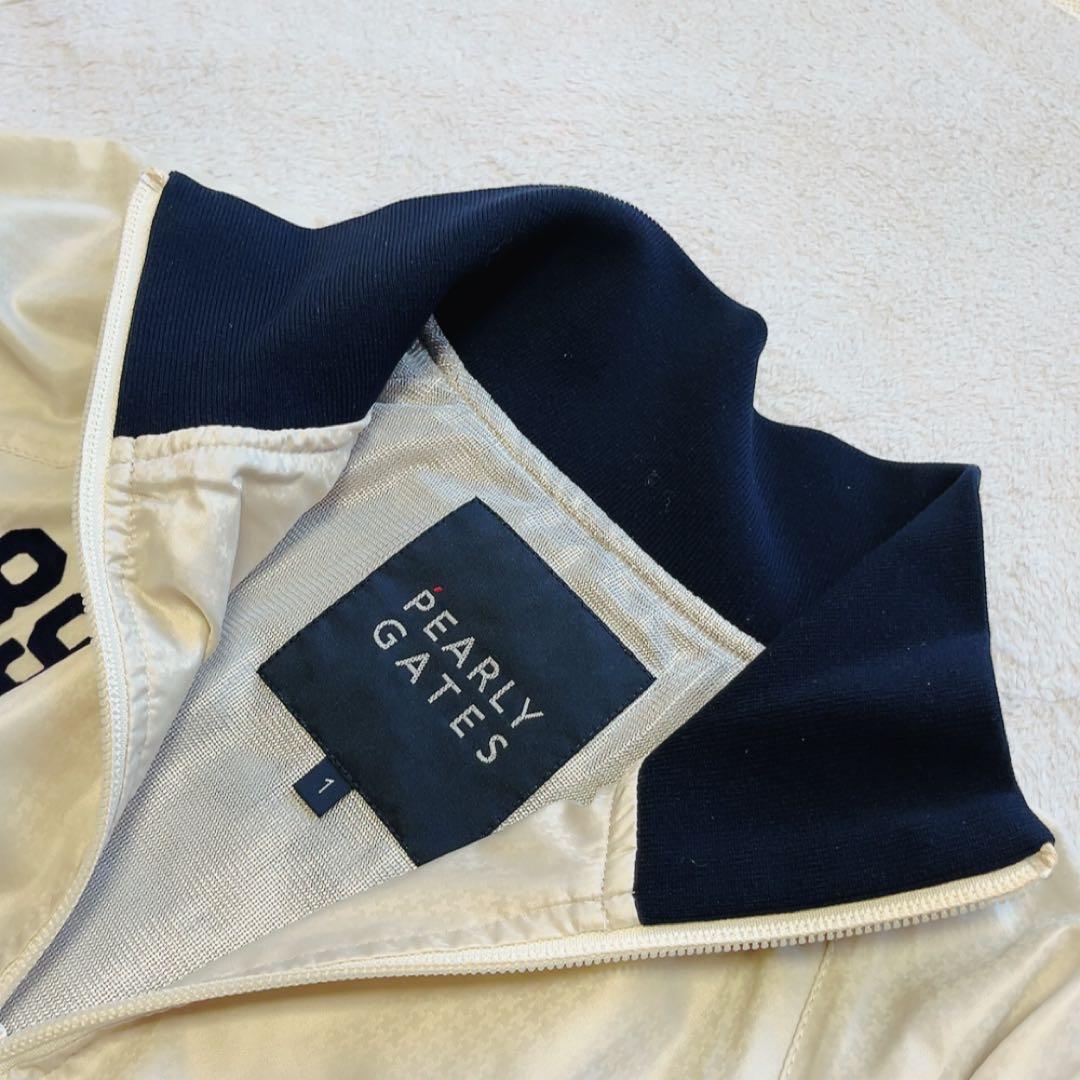 極美品　パーリーゲイツ 蓄熱裏地　ジップジャケット 千鳥 アイボリー　ベージュ