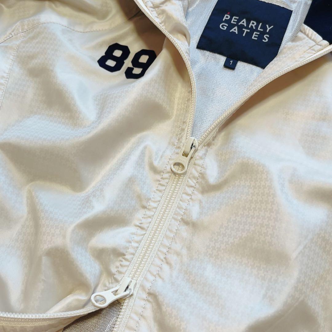 極美品　パーリーゲイツ 蓄熱裏地　ジップジャケット 千鳥 アイボリー　ベージュ