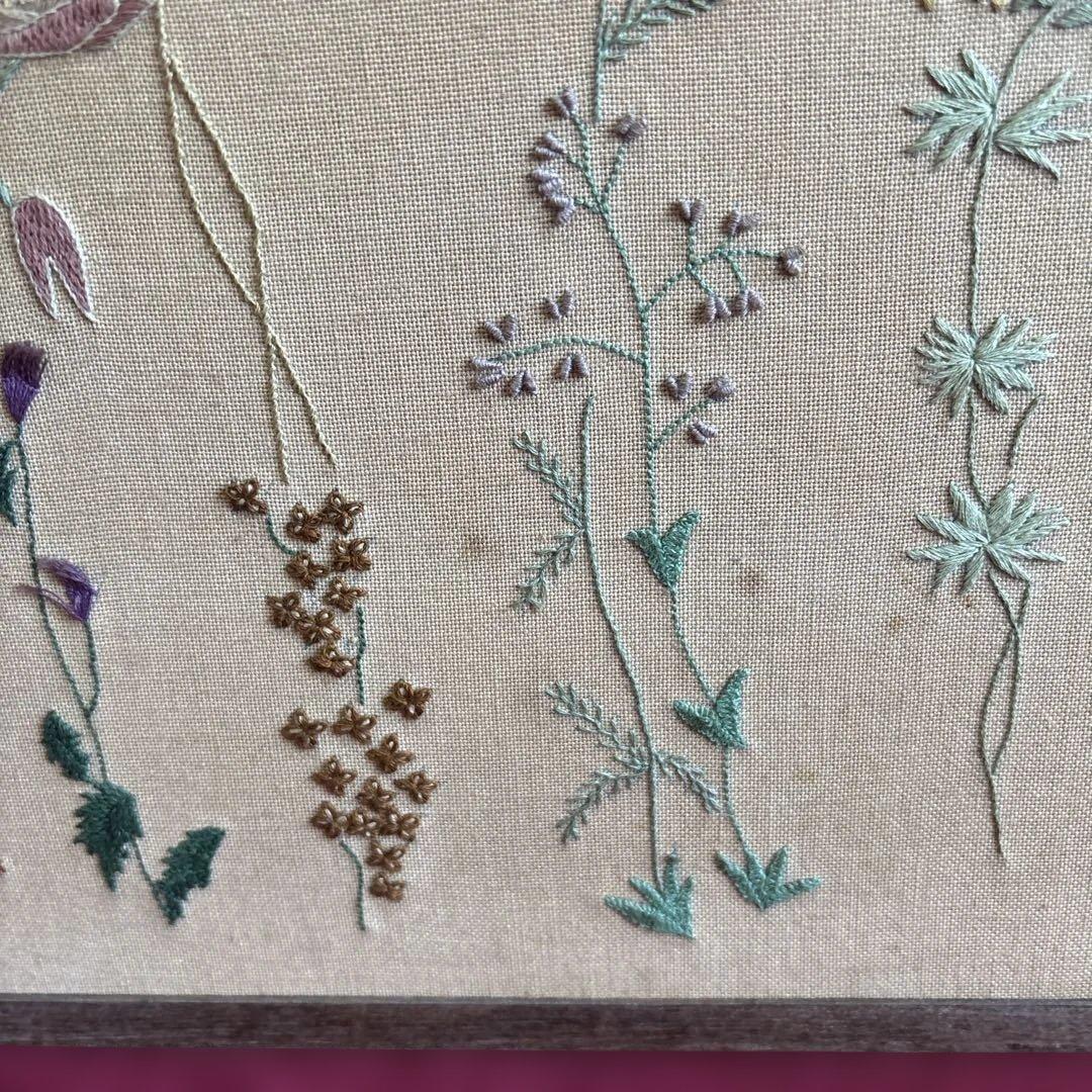 衝立　仕切り　枕屏風　花柄刺繍　アンティーク　骨董　送料込み