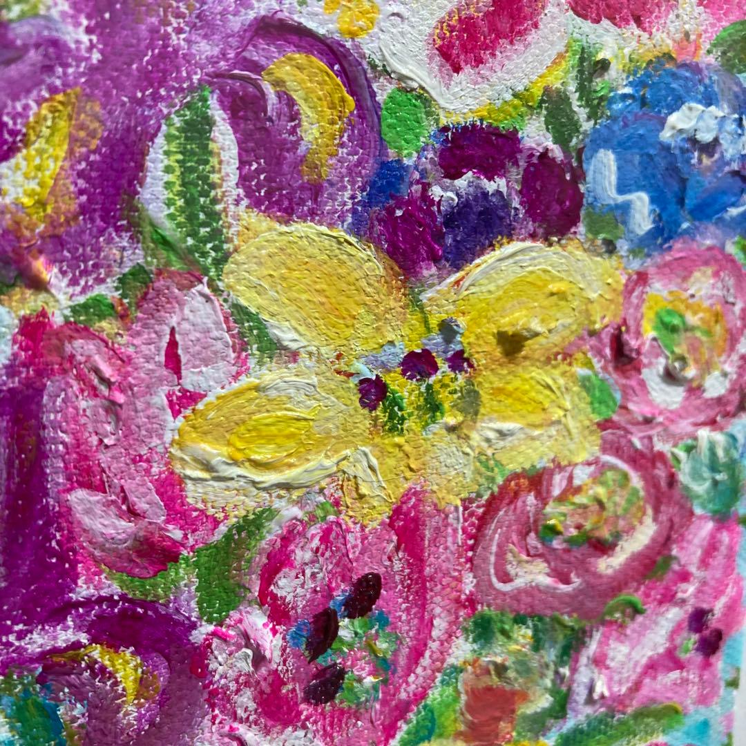 【真作保証】レスリー・セイヤー「花」油彩画 直筆サイン 真筆 原画 絵画