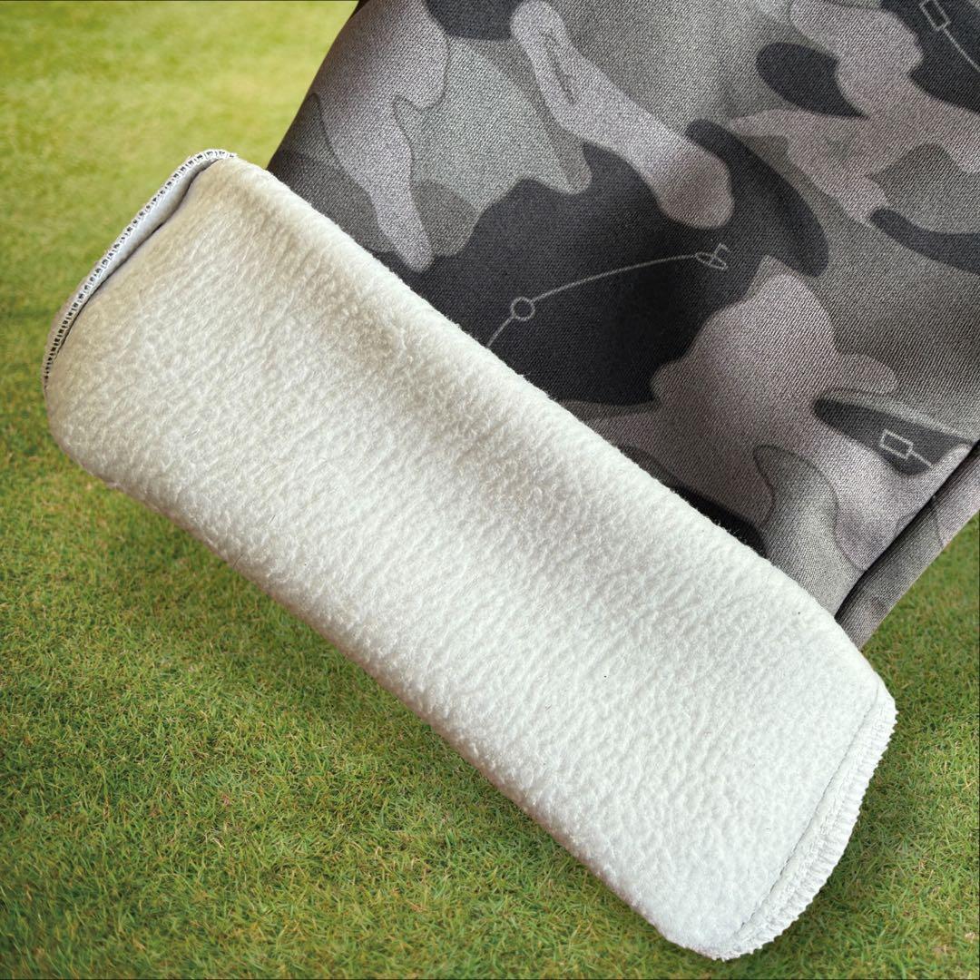 裏起毛　ラッセルノ　パンツ　迷彩　総柄　M〜L相当　白　黒　グレー　蓄熱　暖パン