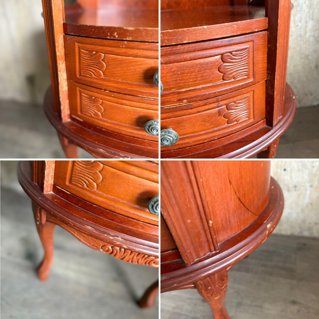 イタリア　猫脚コンソールドロワー　電話台　ヴィンテージ