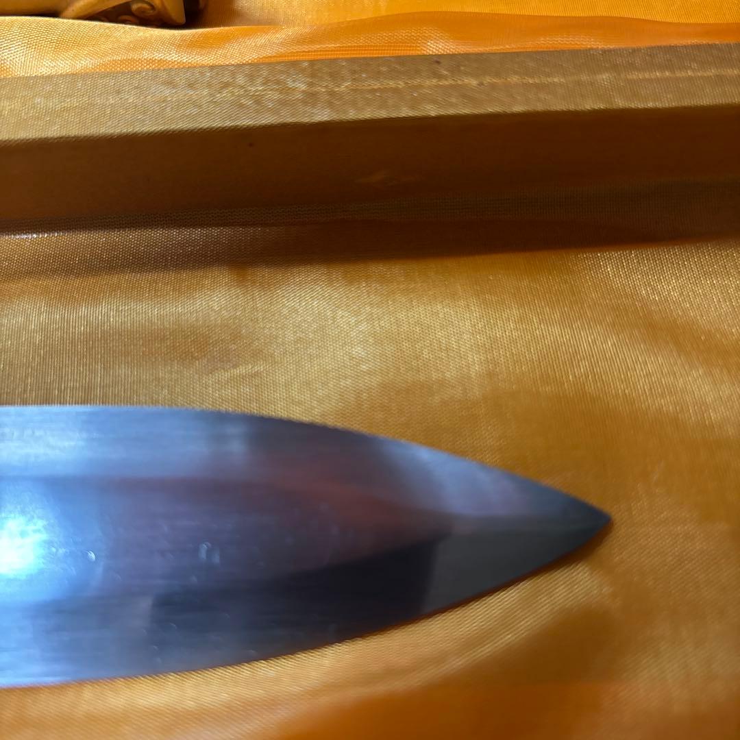 装飾的な青い刀とケース