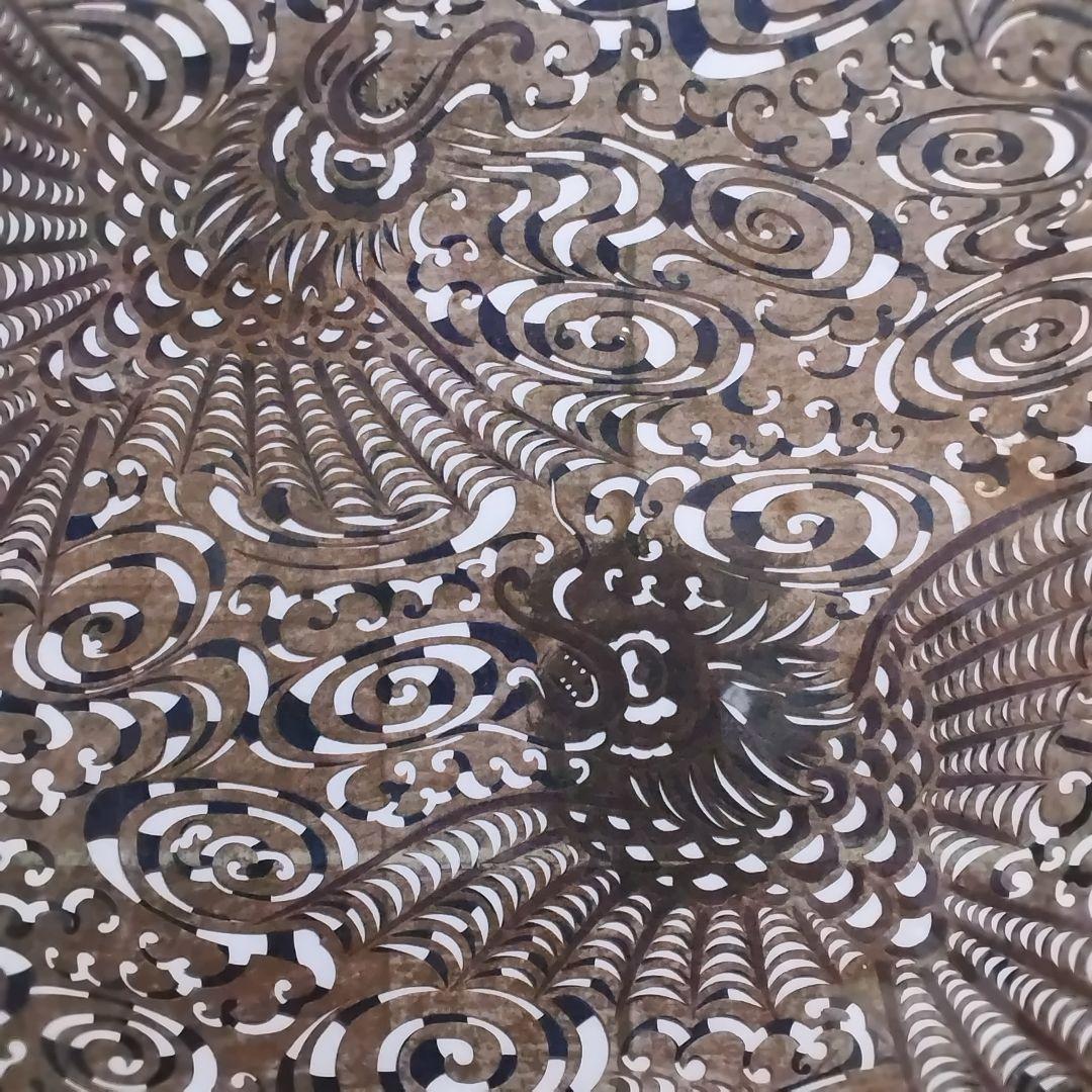 古伊勢型紙　琉球紅型　「鳳凰」　額装