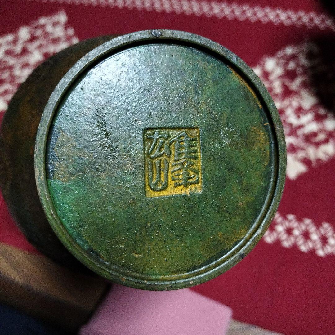 中国　花瓶　銅器