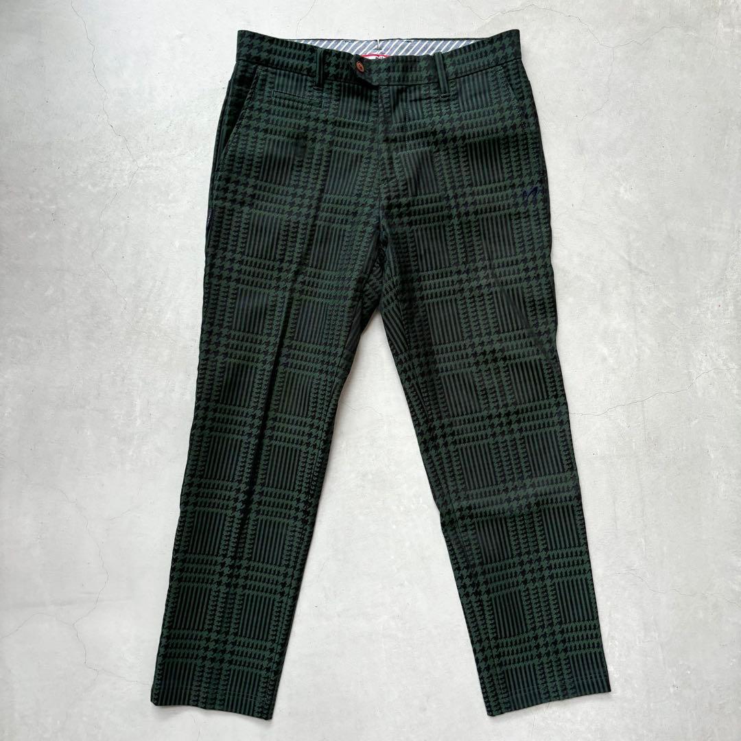 MASTER BUNNY EDITION 千鳥孔子柄 ストレッチ ロングパンツ