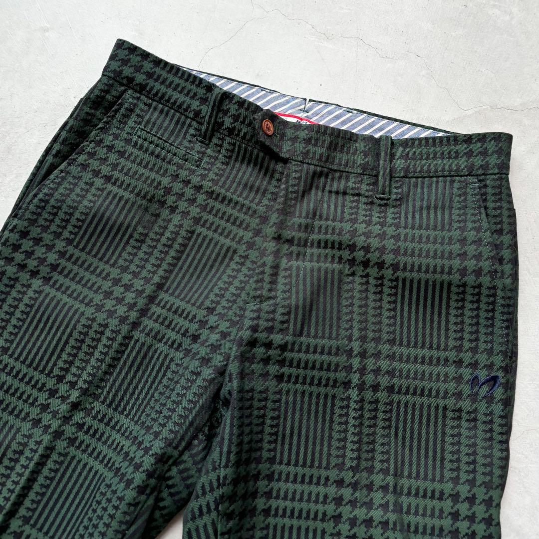 MASTER BUNNY EDITION 千鳥孔子柄 ストレッチ ロングパンツ