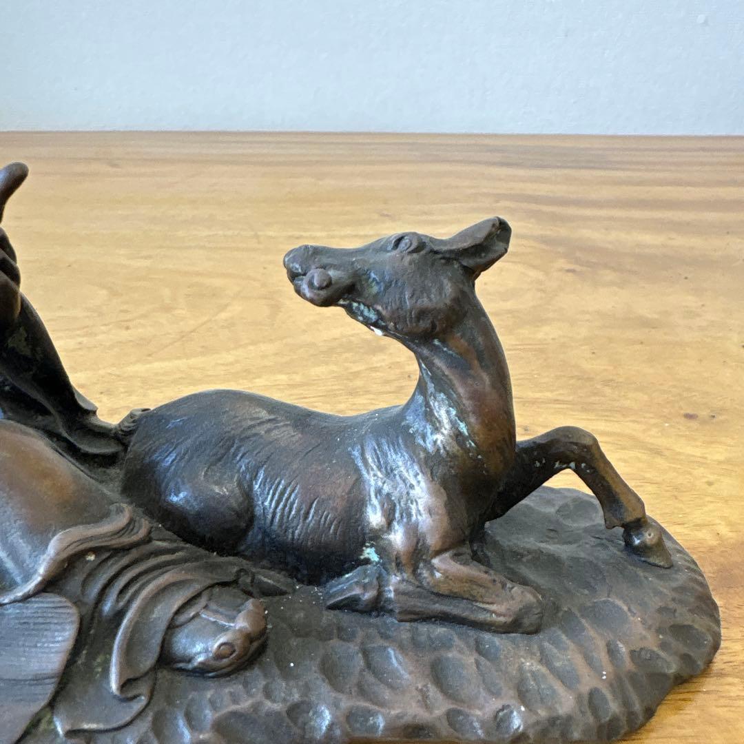 鹿　仙人　寿老人　置物　銅製インテリア