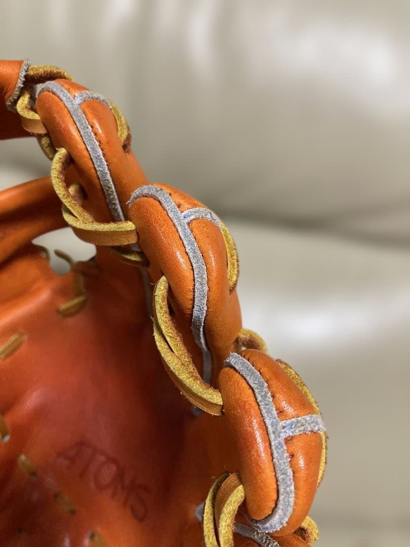 日本製28cm ATOMS アトムズ　硬式内野　AGL-501 オレンジ【美品】