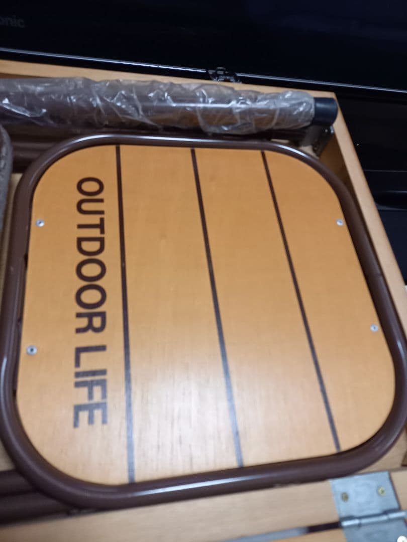 美品　OUTDOOR LIFE　ウッド　キャンピング　テーブル　チェア　セット
