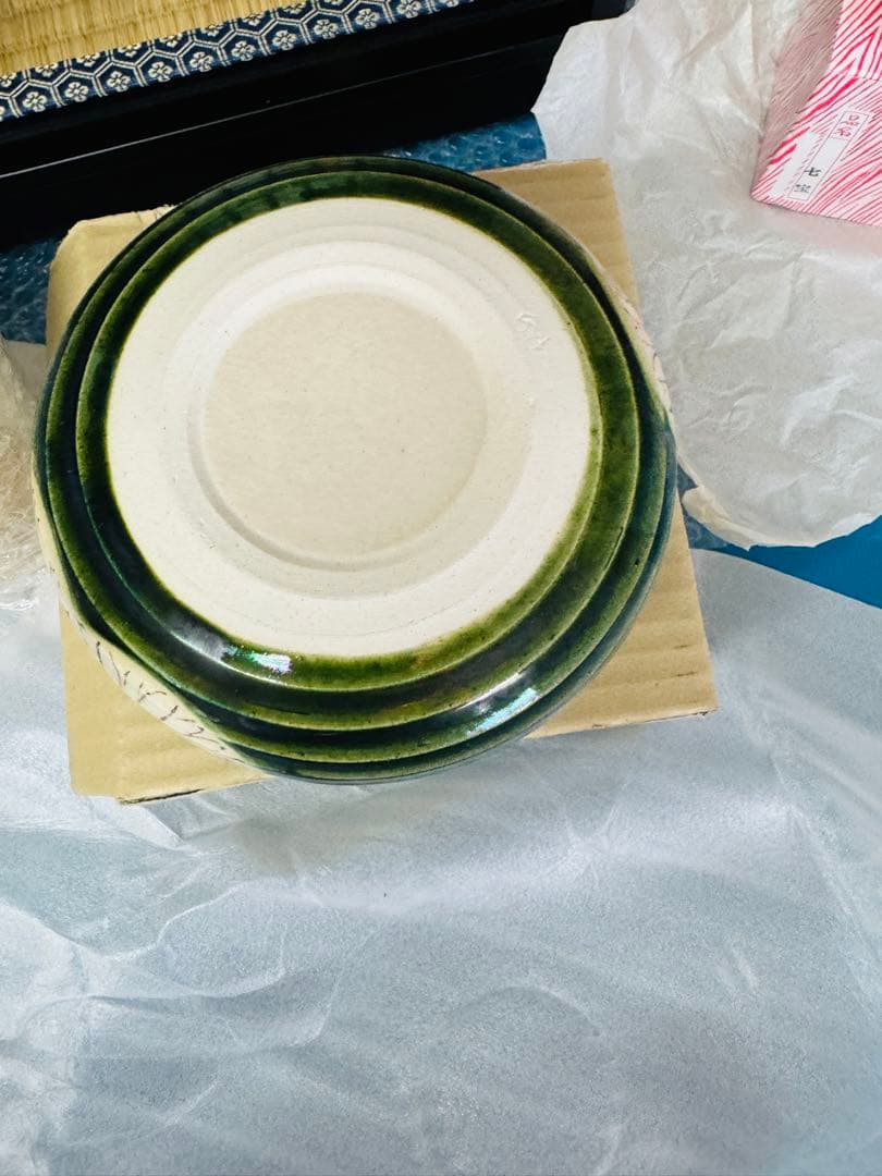 全国配送無料！★織部菊抜建水★ ピンク志野茶碗（正山作）★七宝★茶道具セット