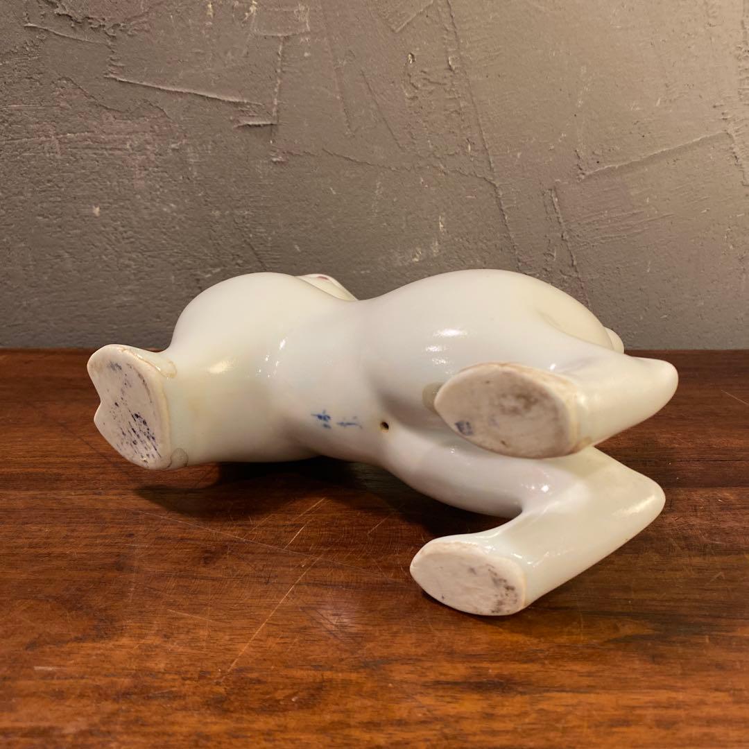 骨董品 兎 陶器製置物 フィギュリン オブジェ 昭和レトロ コレクション