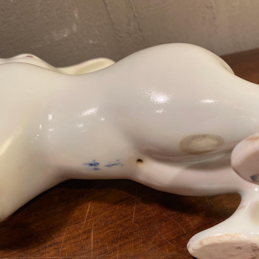 骨董品 兎 陶器製置物 フィギュリン オブジェ 昭和レトロ コレクション