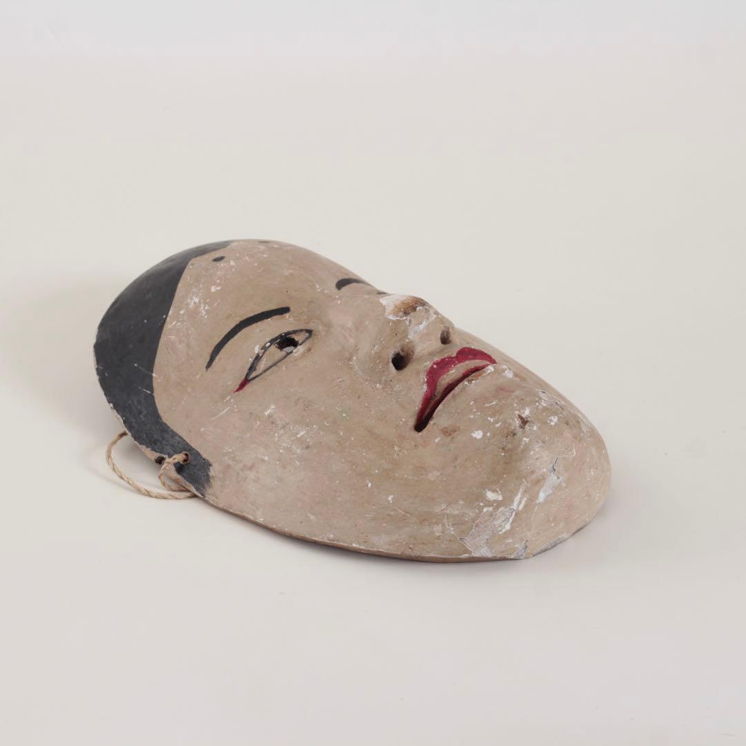 古い 木彫面 田楽面？ 神楽面？ 古道具 古美術 アンティーク オブジェ