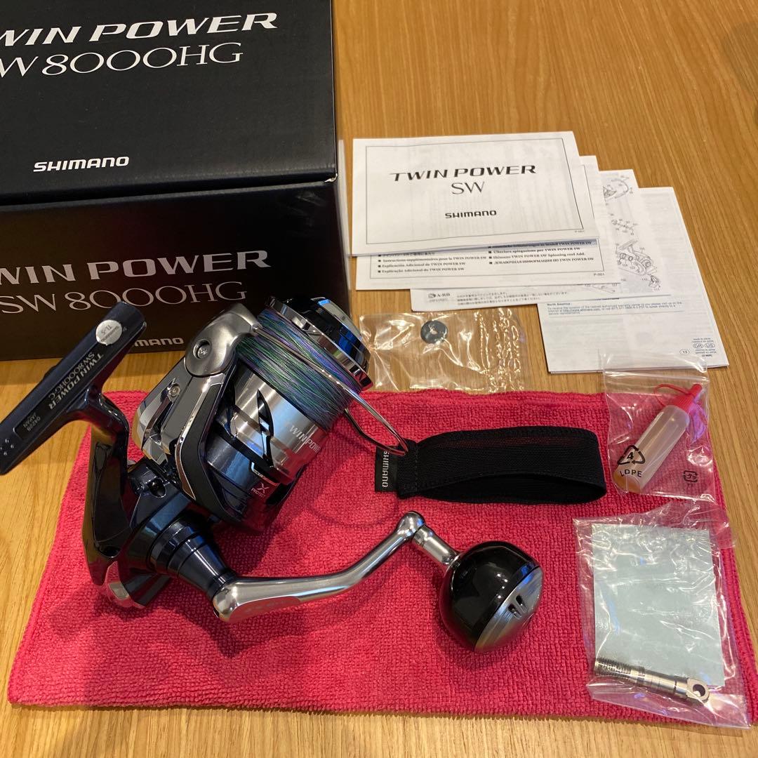 極美品 シマノ ツインパワーSW 8000HG 10×10 X8４号300m付き