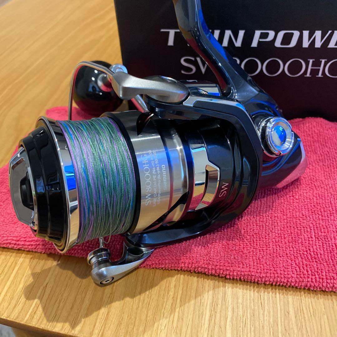 極美品 シマノ ツインパワーSW 8000HG 10×10 X8４号300m付き