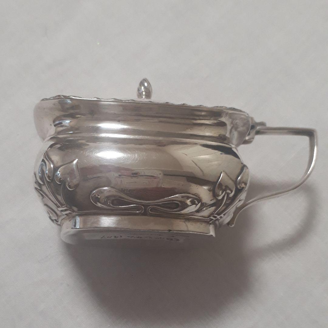 アンティークマスタードジャー純銀スターリングシルバー