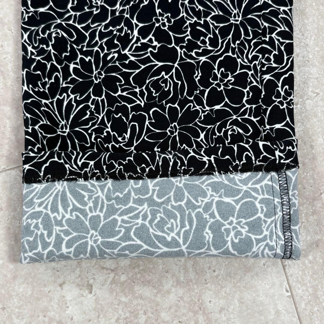 【マスターバニーエディション】ロングパンツ　花柄　黒x白　インナーガードル