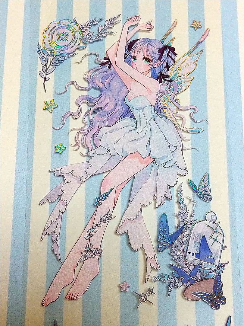 J1082＃精灵仙子(镭射银)么么公主切り売りで人物マステ女の子