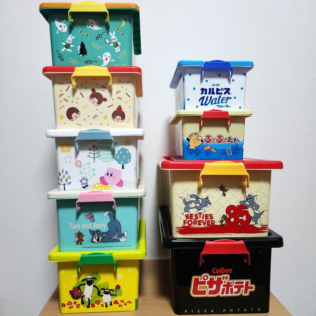 お菓子　コンテナボックス　収納　片付け　蓋付き　オモチャ箱　キャラクター　可愛い