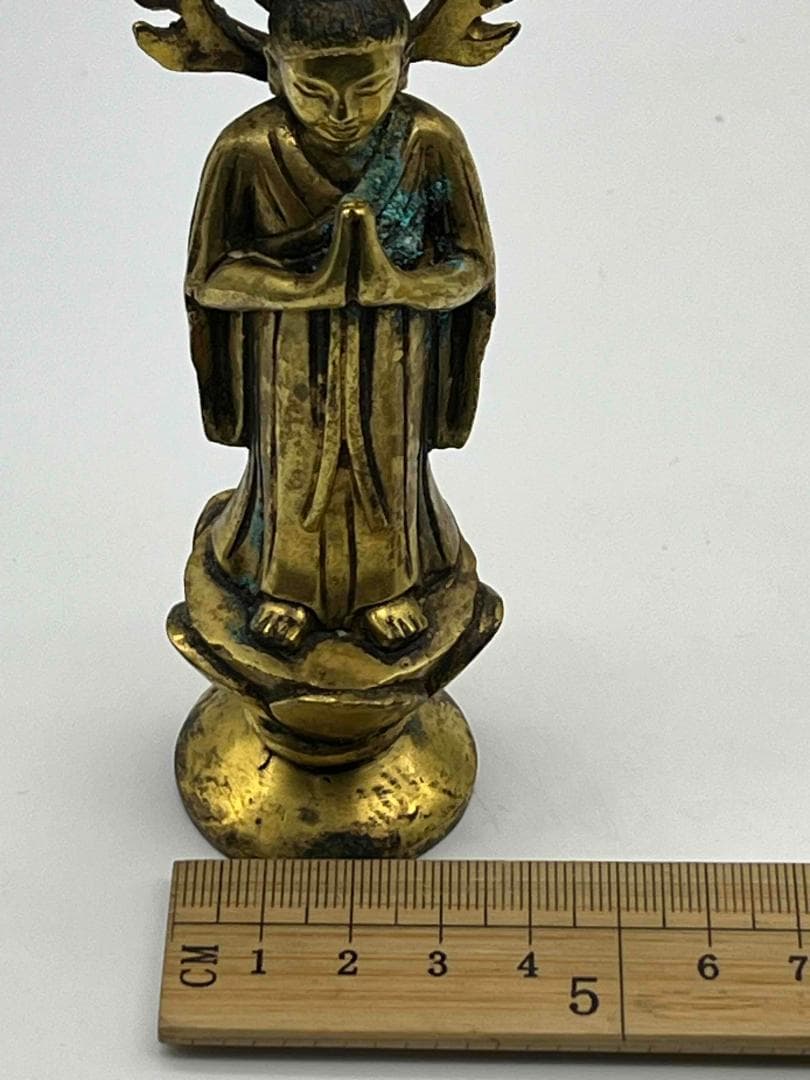 北魏時代 金銅観音菩薩立像　铜鎏金 金銅仏　唐物　仏教用品　仏像(B-104③)