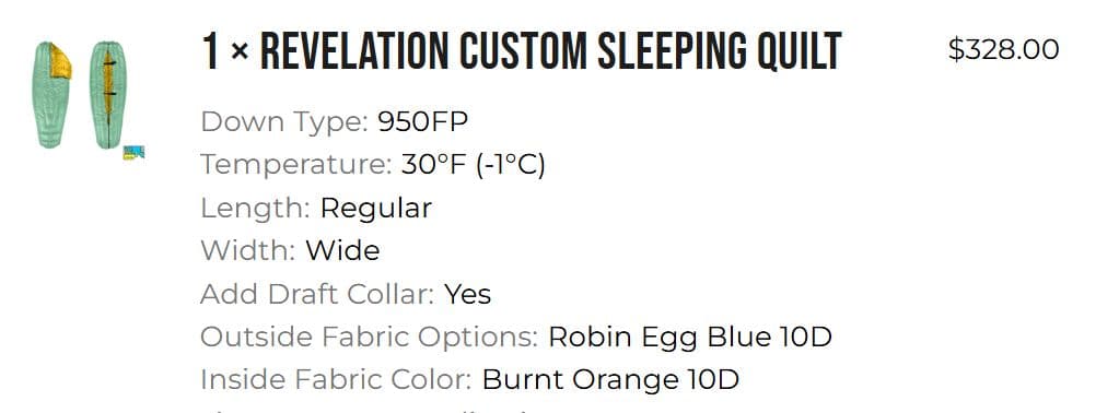 アウトドア寝具 Enlightend Equipment Revelation Custom