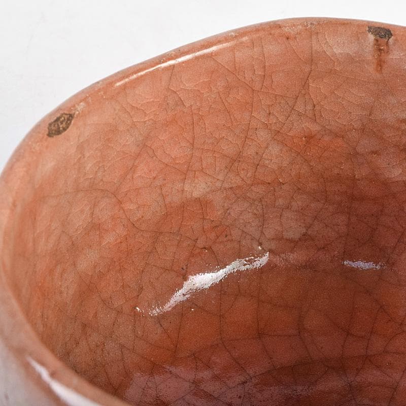 茶道具　十二代楽吉佐衛門　弘入作　立鶴絵付　赤楽茶碗　書付箱　M　R9346