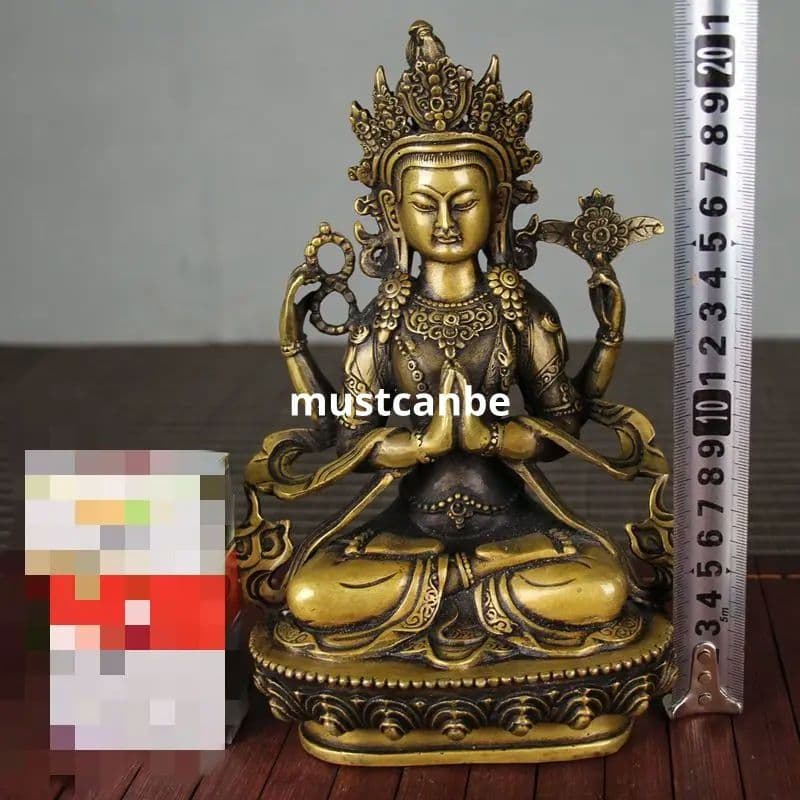 仏教美術 仏像 文殊普賢四臂観音 小仏像 銅製 銅器