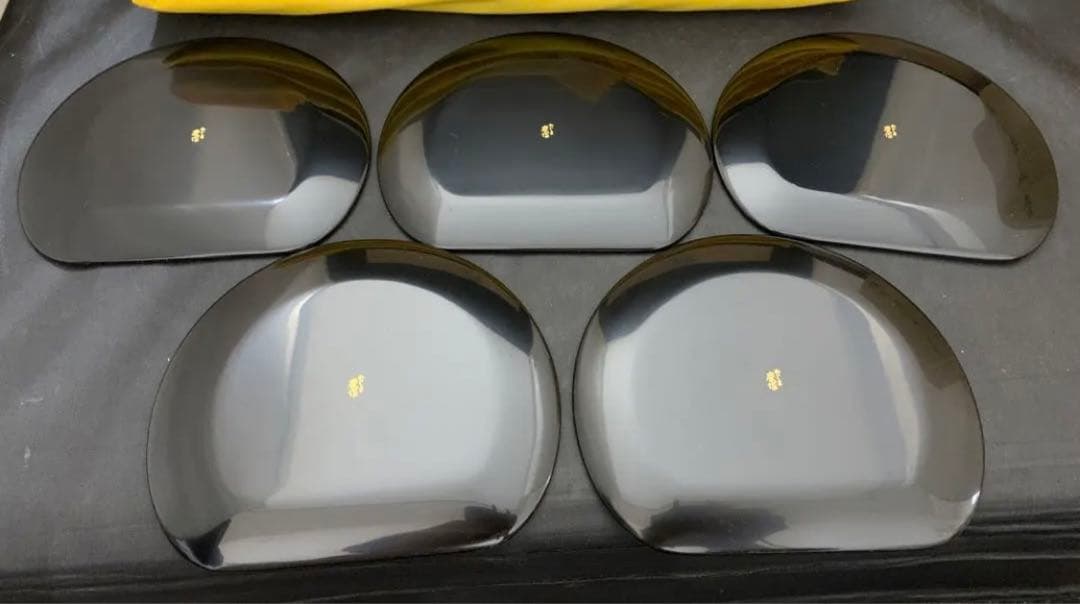 Tomo　溜塗　輪島塗　半月銘々皿5客