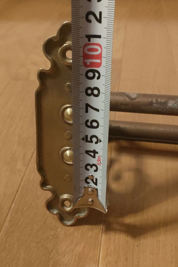 アンティーク 真鍮製 ダブルタオルバー 2連タオル掛け ロングタイプ イタリア製