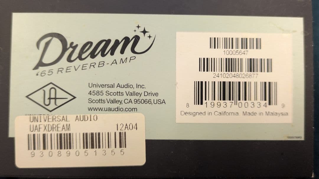 UAFX Dream 65 Reverb（パワーアンプセット）