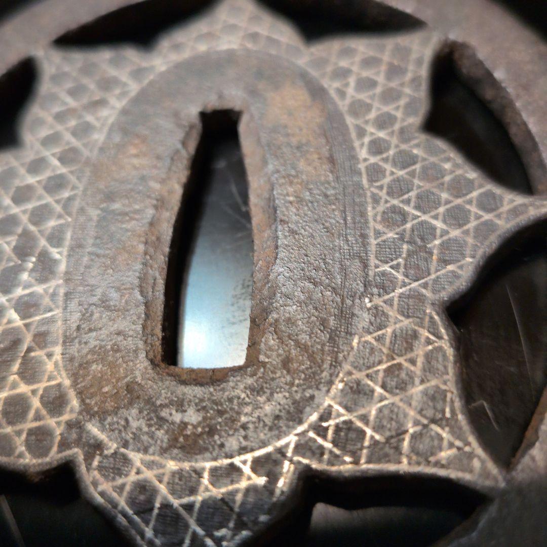 鍔　　銀象嵌鉄製8センチ