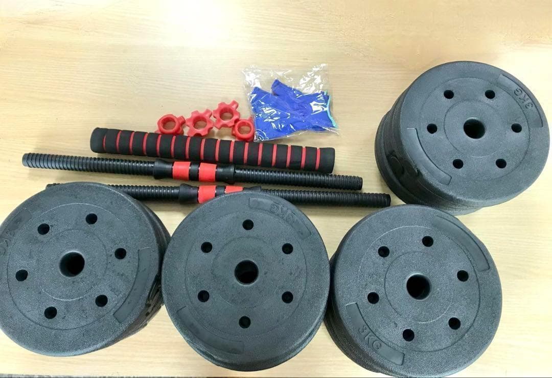 ★計50kg｜バーベルにもなるダンベル｜25kg×2個セット 可変式プレートb7