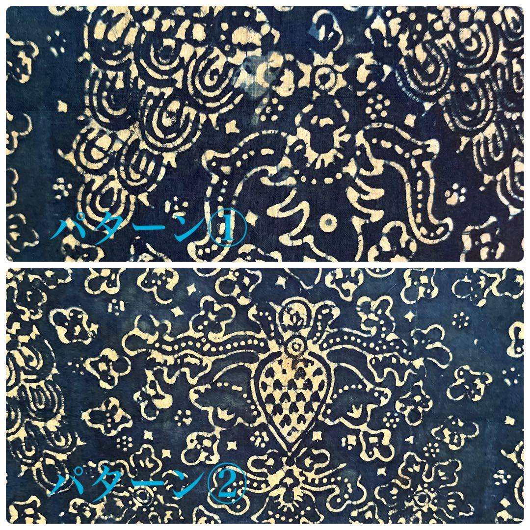 スマトラ島東海岸　ジャンビで製作されたと思われる藍＋茜染め更紗