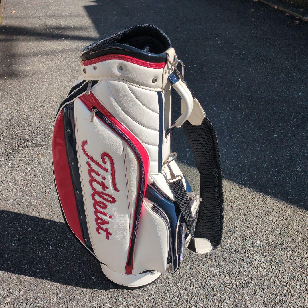 Titleist ゴルフキャディバッグ ホワイト/レッド/ネイビー