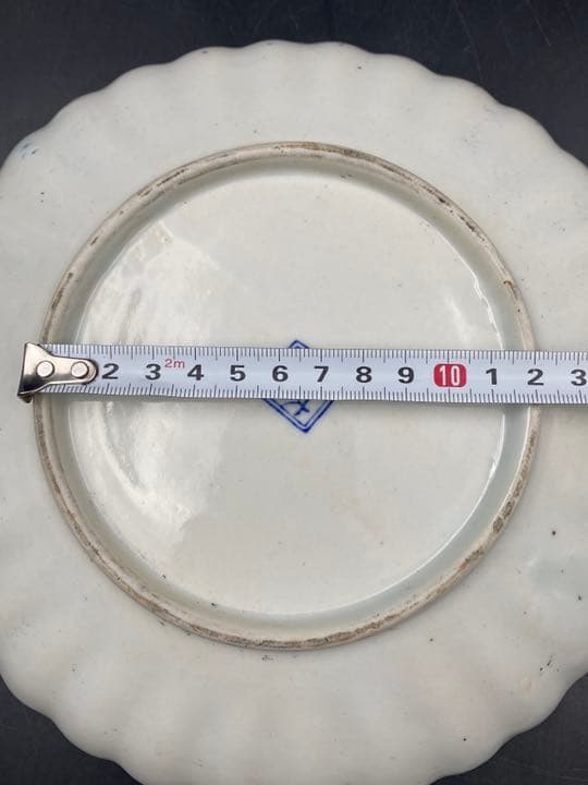 古伊万里　大明永楽　色絵　輪花　七寸皿　陰陽　蓮花