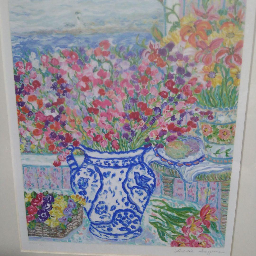 レスリーセイヤー　シルクスクリーン　フラワーファンタジー