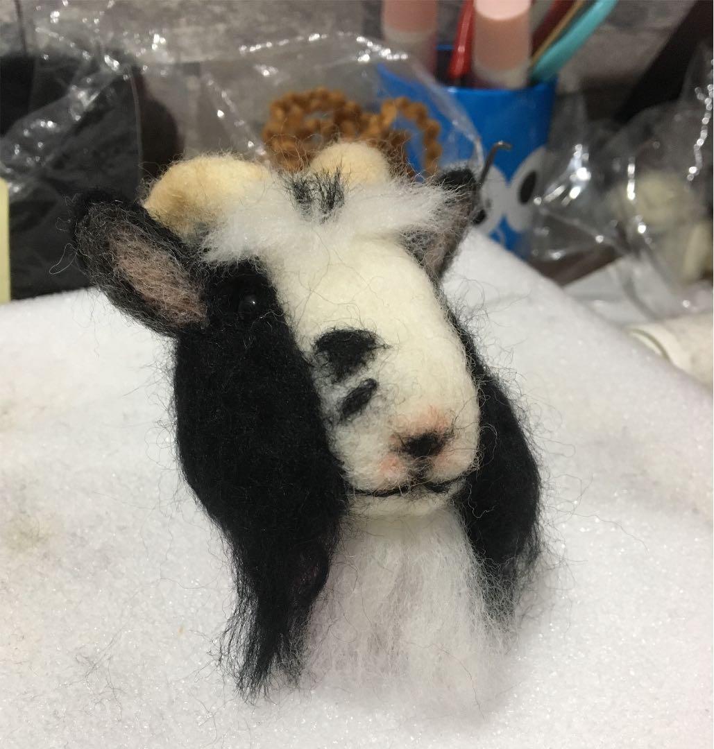 Merry様 ヤギさん 羊毛フェルトストラップ