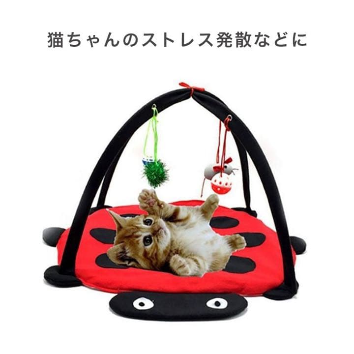 ペットトイ てんとう虫デザイン おもちゃ4つ 折りたたみ可能 優しい生地