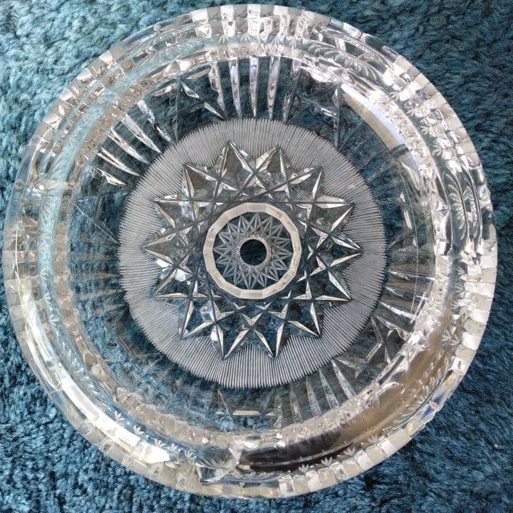 イギリスアンティーク⭐︎クリスタル星模様灰皿⭐︎阪急「英国アンティーク展」購入品