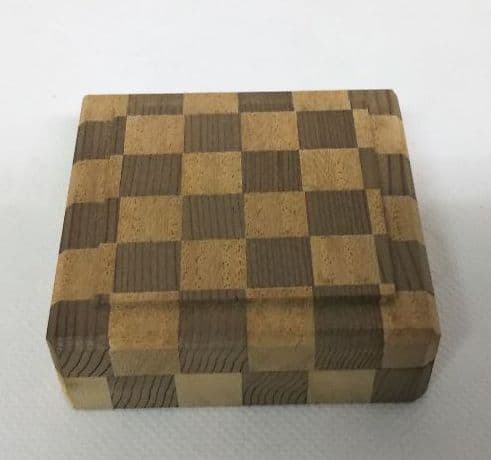 茶道具 寄木四方市松香合 三代田原一斎 新品未使用