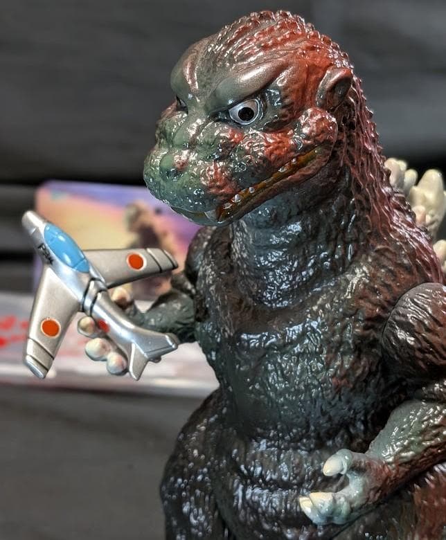 初代ゴジラ1954＋ジェット機（Ｍ１号）ヘッダー・外袋付ソフビフィギュア