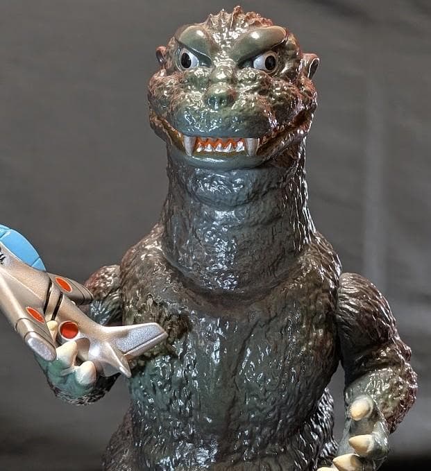 初代ゴジラ1954＋ジェット機（Ｍ１号）ヘッダー・外袋付ソフビフィギュア